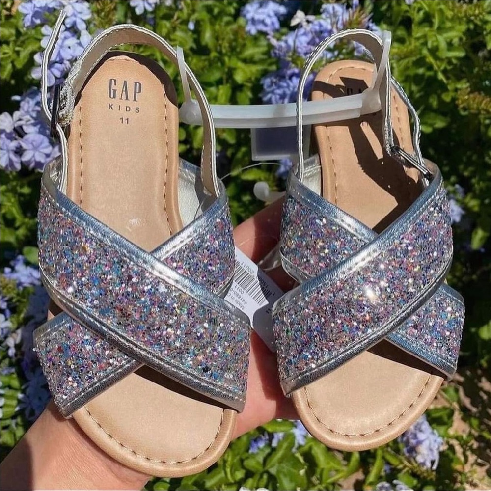 GAP Kids Sparkly Silver Sandals